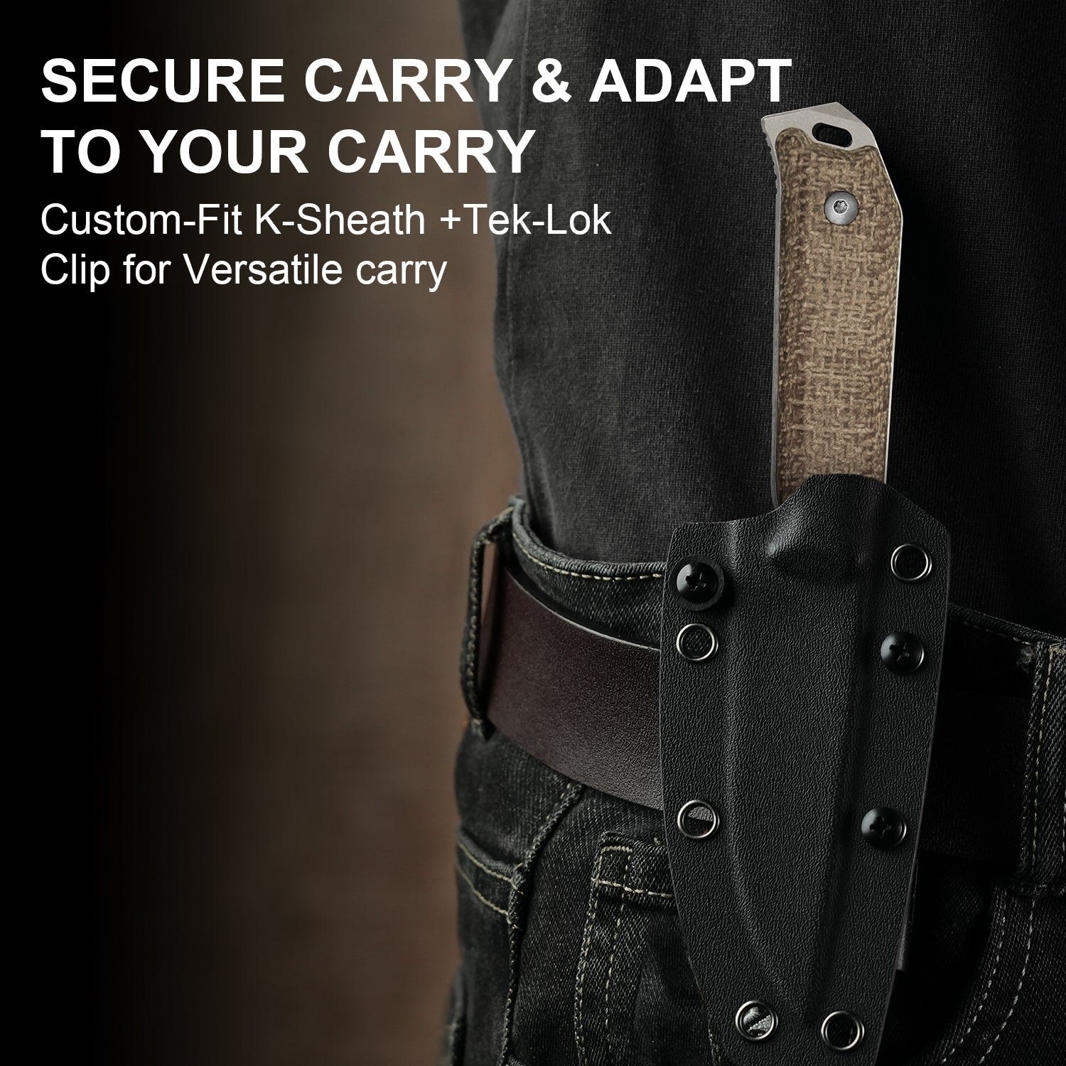 Begleiter® Fix | 3V+Hollow Grind | Burlap Micarta | Hollow Grind | KizerV™ 1045MD1