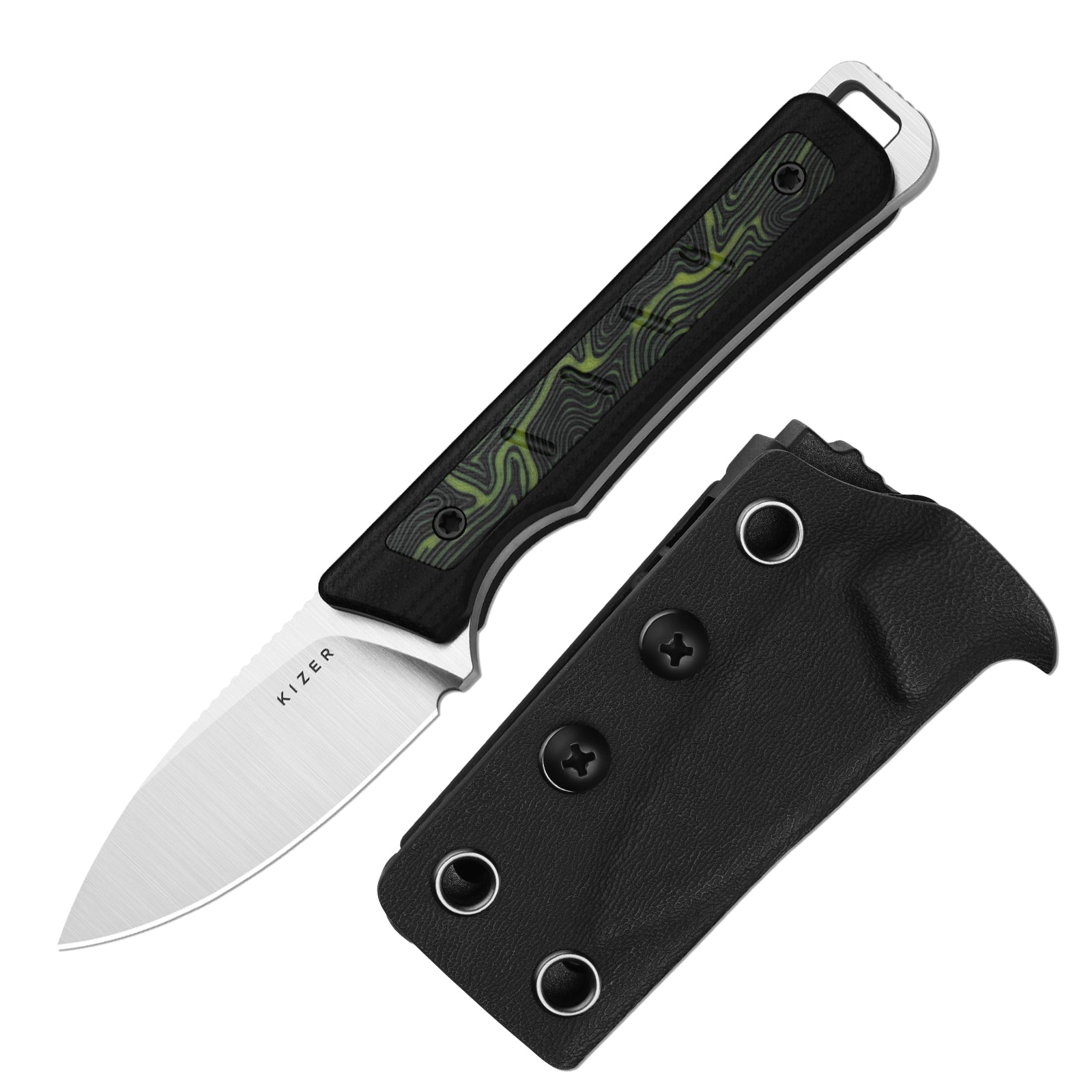 Whiskey Jack | AEB-L | G10 & Damascus G10 | Skeletonized Tang | 1108A3