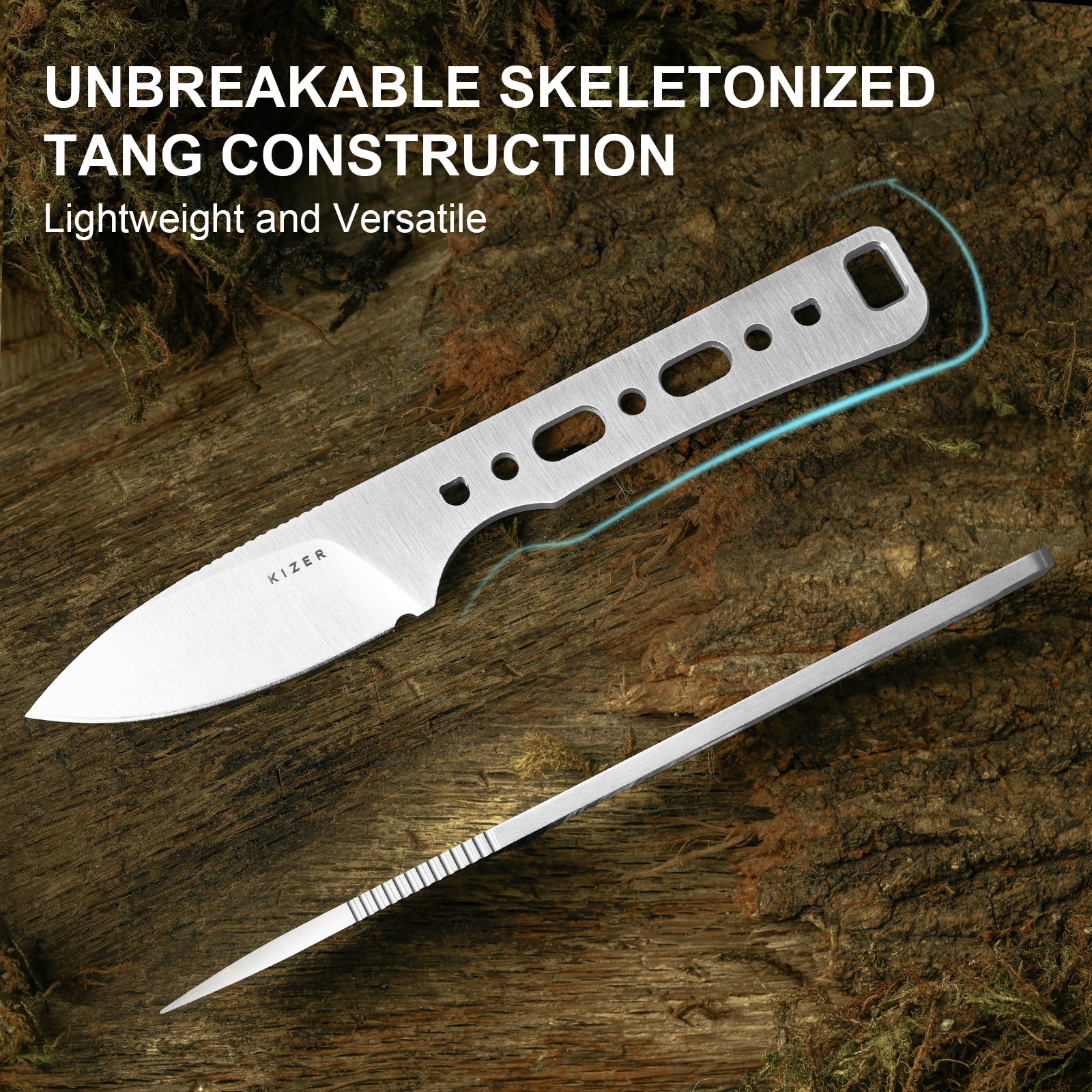 Whiskey Jack | AEB-L | G10 & Damascus G10 | Skeletonized Tang | 1108A3