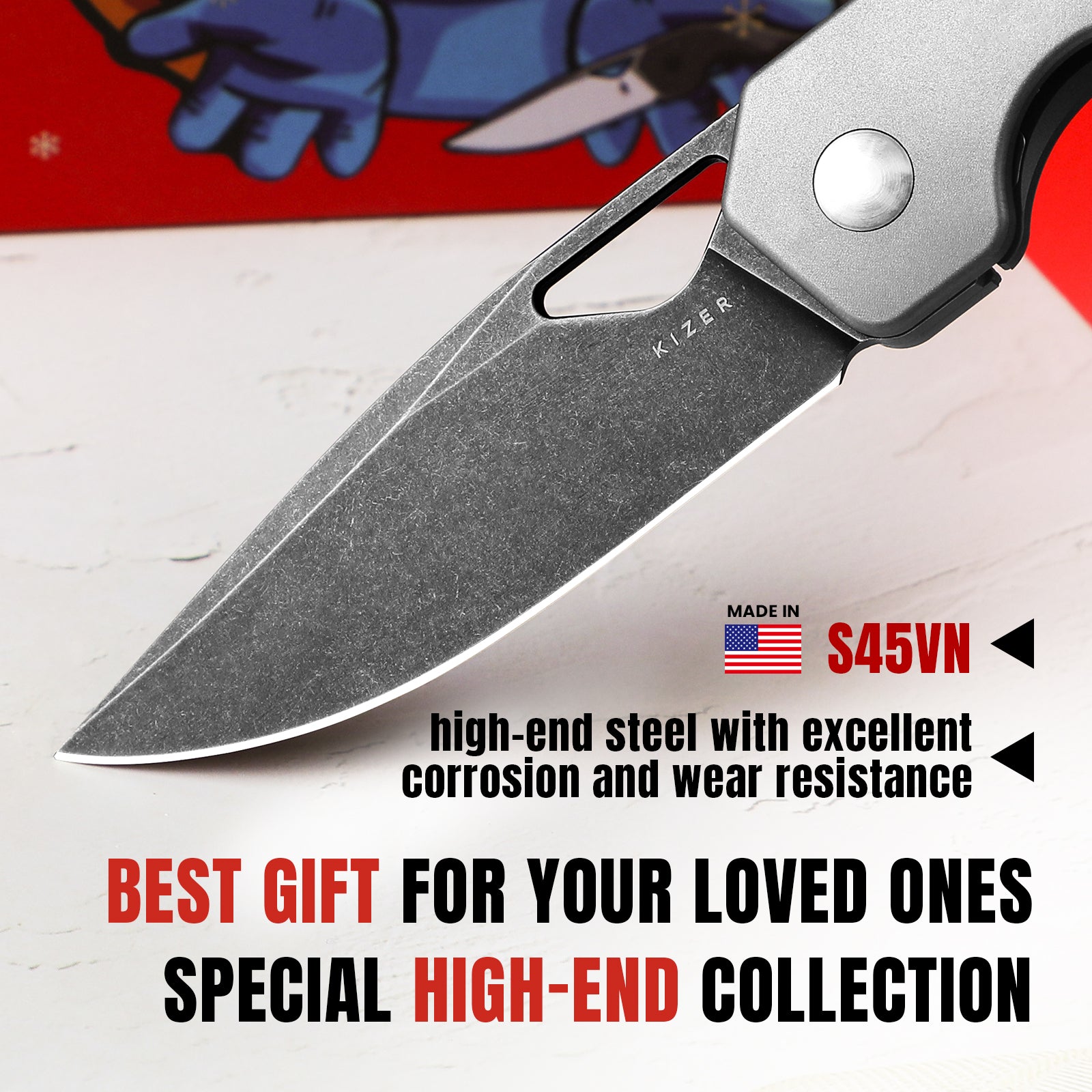 Mini Militaw® | S45VN | Titanium+Jungle Wear | KizerB™ 3634SA2