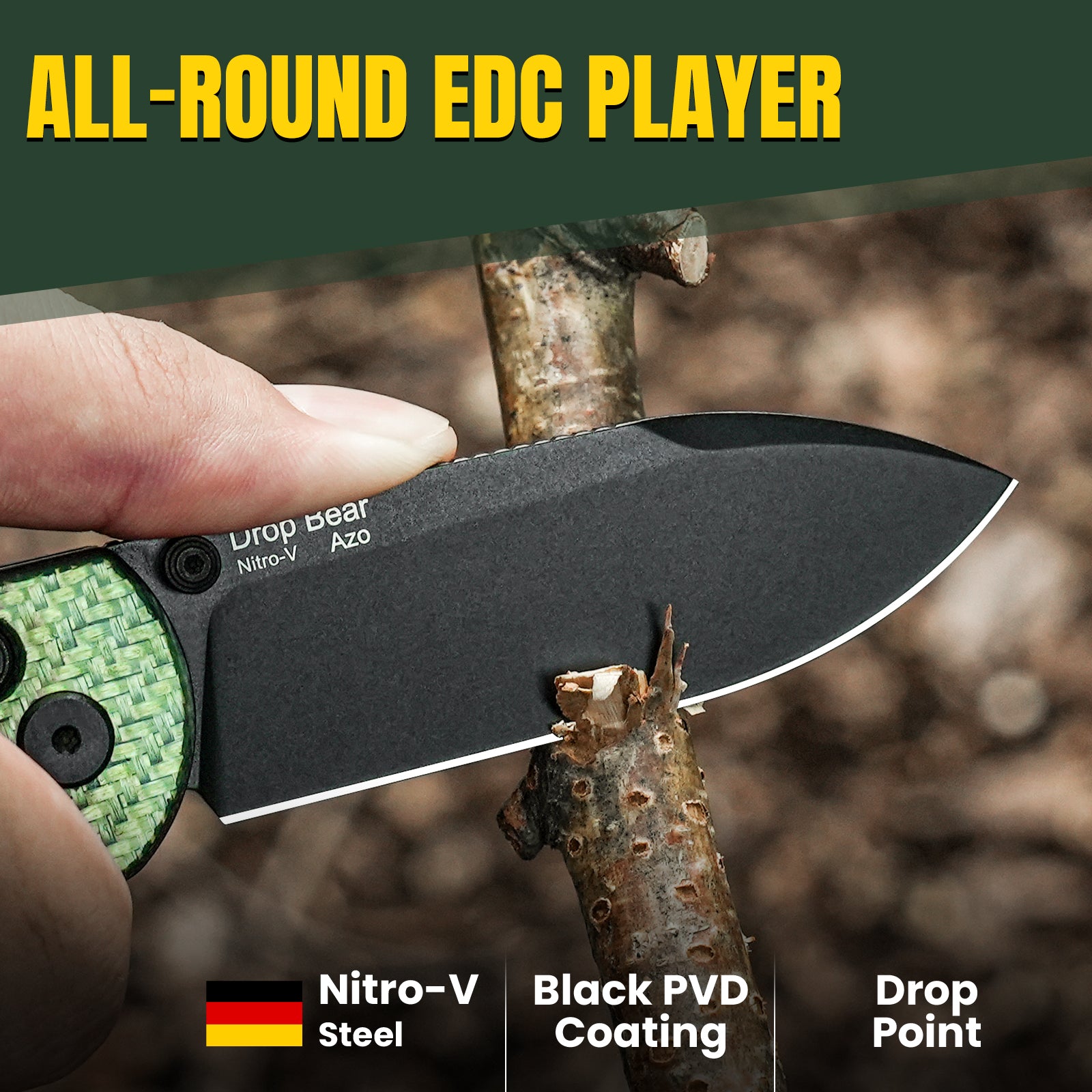 Drop Bear® | Kizer Clutch Lock™ | Nitro-V | Carbon Fiber | KizerV™ 3619A4