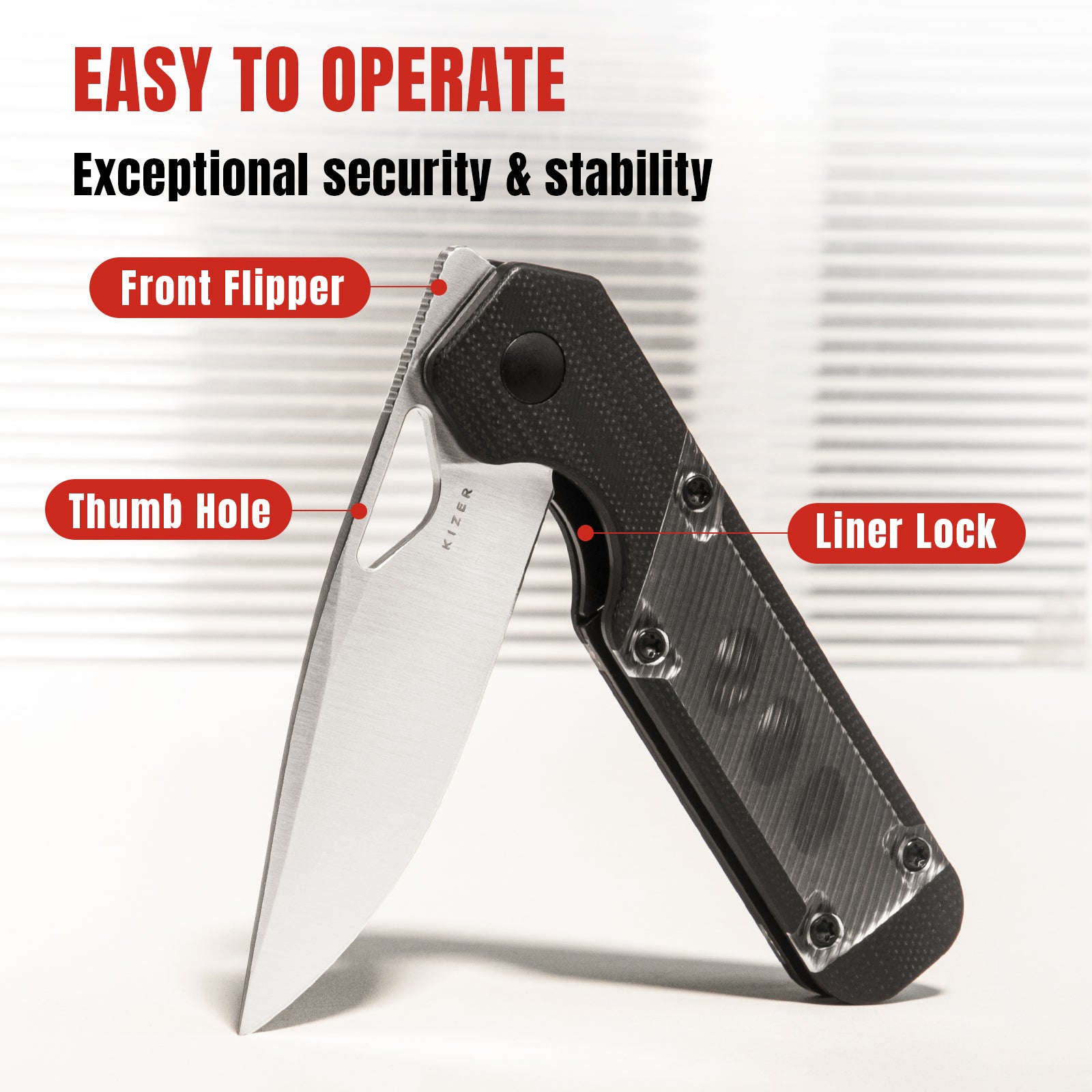 Mini Militaw® | Nitro-V | G10+Acrylic | KizerV™ 3634SA3