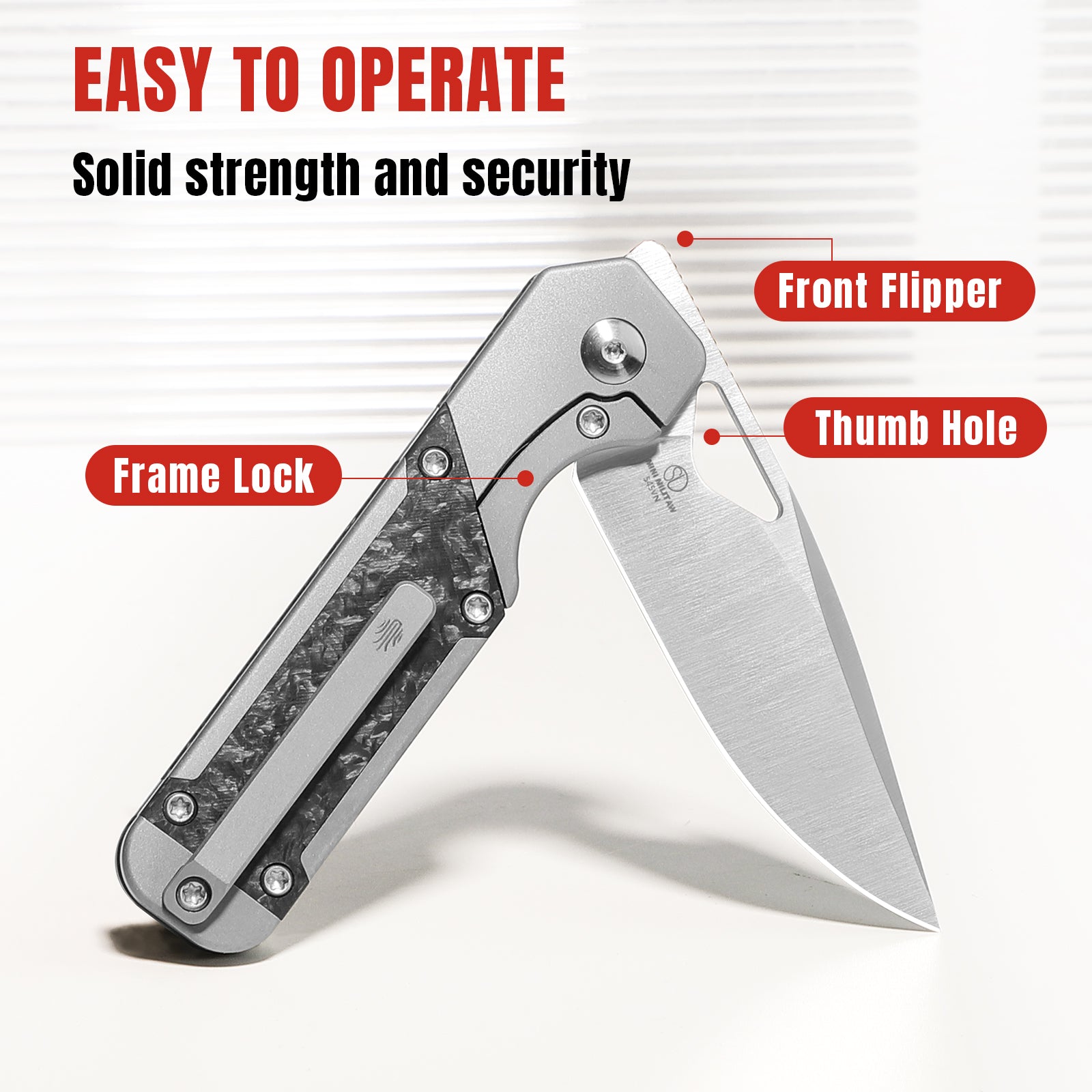 Mini Militaw® | S45VN | Titanium+Carbon Fiber | KizerB™ 3634SA4