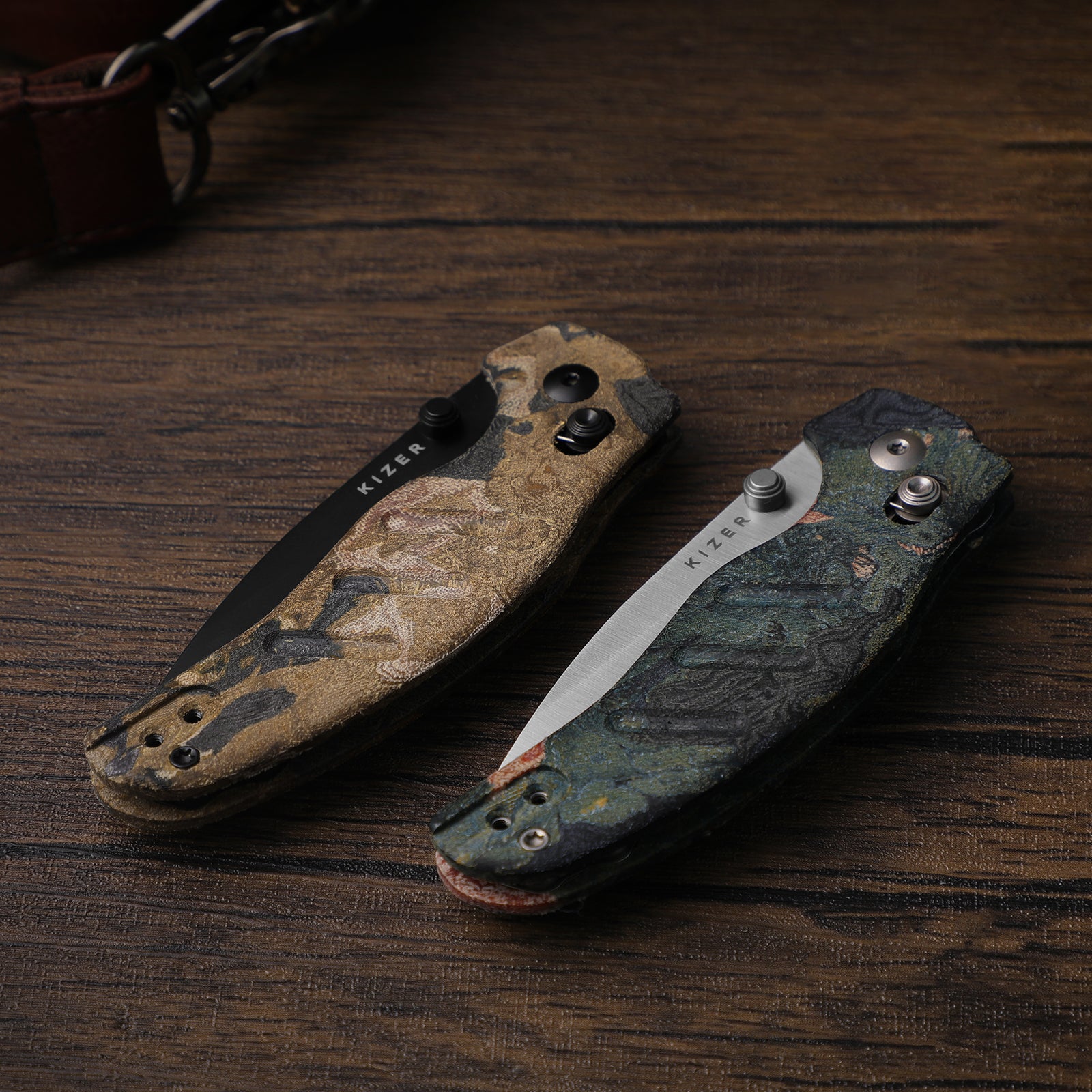 Sheepdog® C01C 2.9 CD | Current Micarta (Yellow Burl Canvas) | Kizer Clutch Lock™ | Nitro-V | KizerV™ 3488.29CDA4