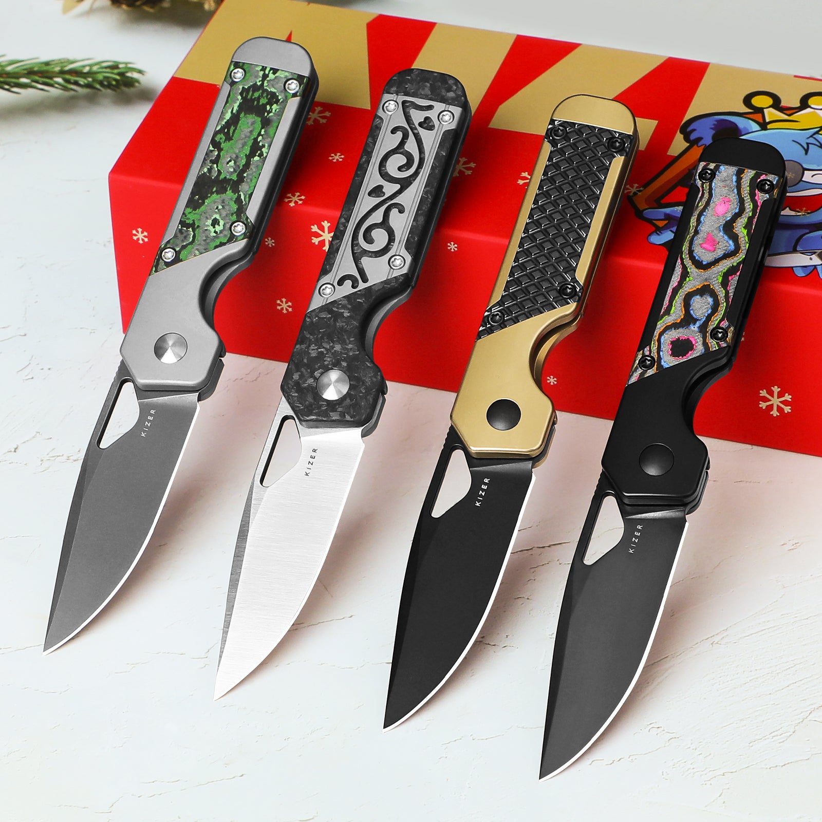 Mini Militaw® | M390 | Titanium+Camo Carbon| DLC | KizerB™ 3634SA1