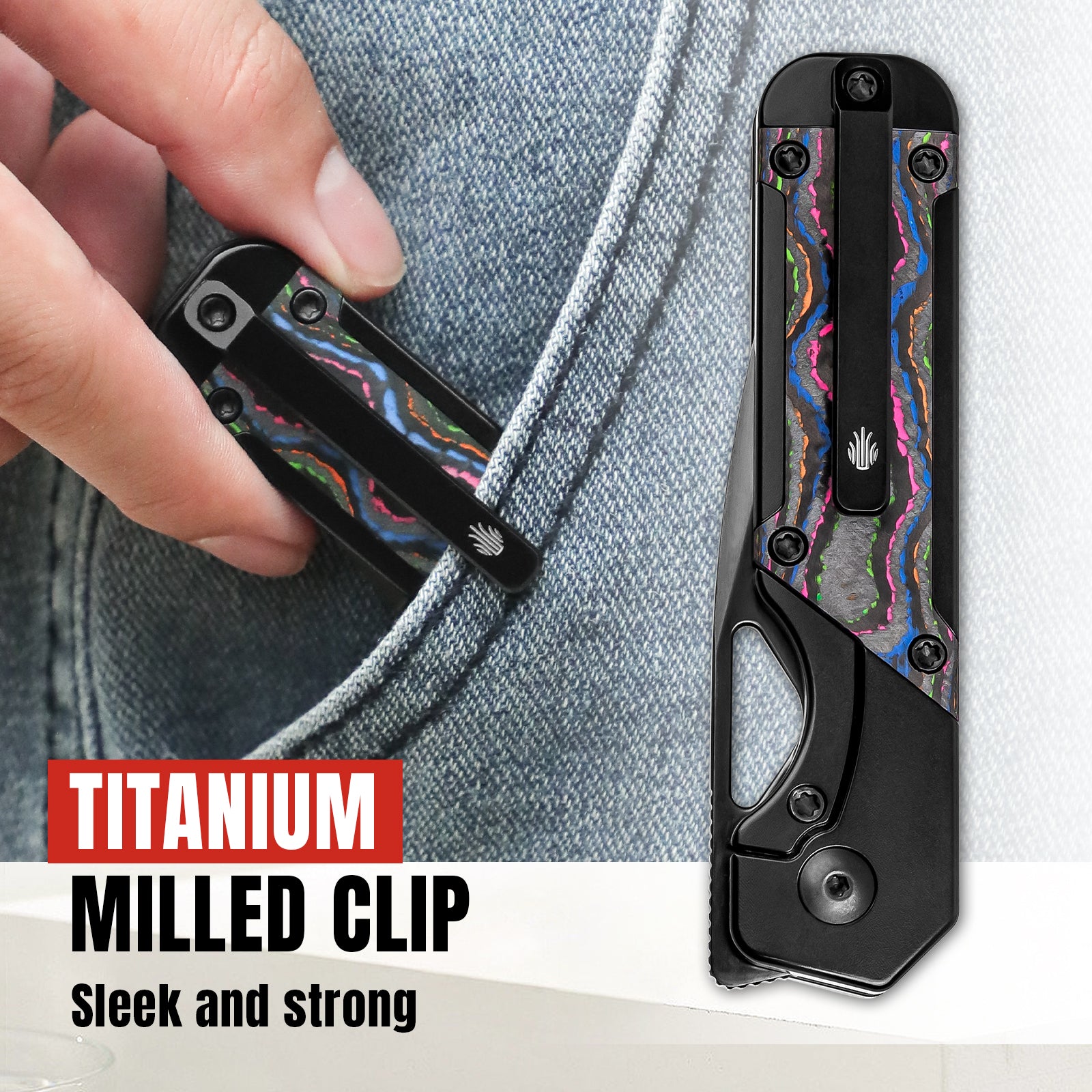 Mini Militaw® | M390 | Titanium+Camo Carbon| DLC | KizerB™ 3634SA1