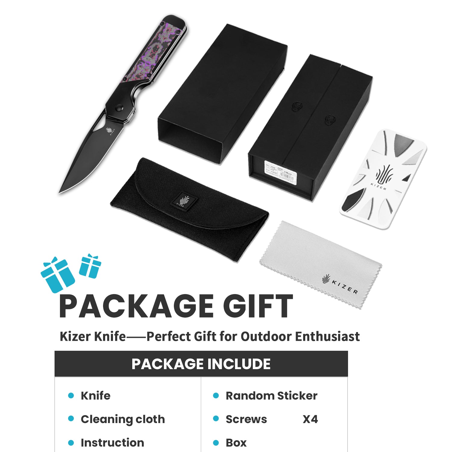 Militaw® | S45VN | Titanium+Fatcarbon | KizerB™ 3634A2