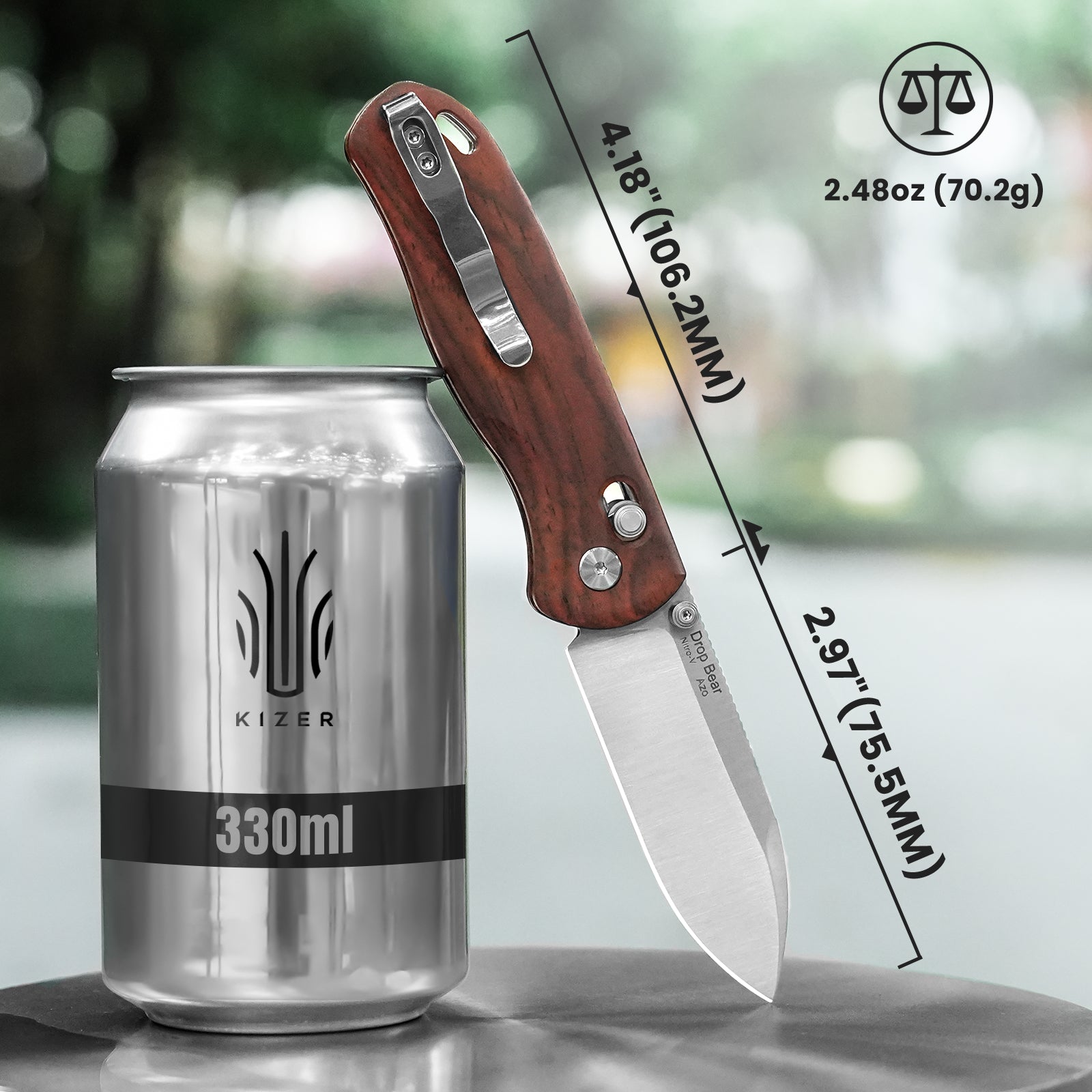 Drop Bear® | Kizer Clutch Lock™ | Nitro-V | Wood | KizerV™ 3619A6