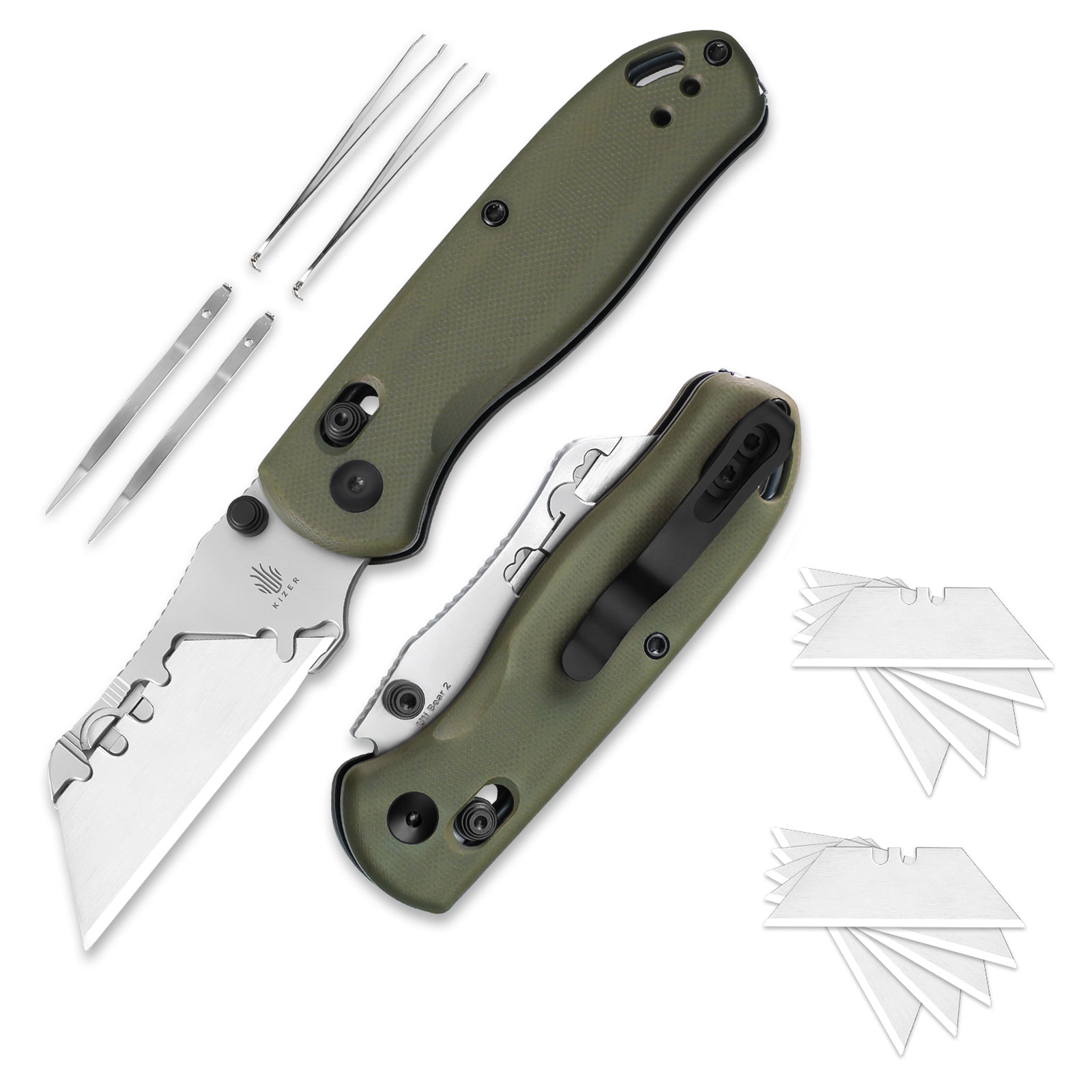 Drop bear® Utility | Kizer Clutch Lock™ | Uti BEAR 2 | SK5 & 50Cr15MoV | G10 | KizerV™ 3619JA6