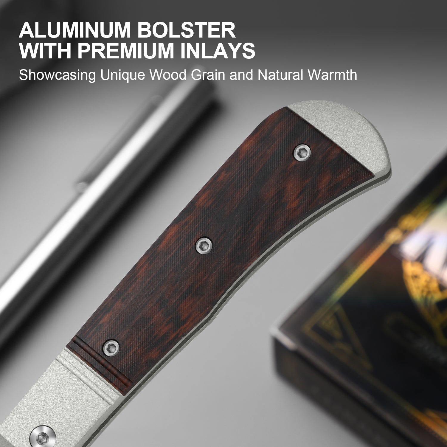 Trestle D | Acid-washed Damascus | Aluminum & Leopardwood | Slip Joint | KizerV™ 3760A3