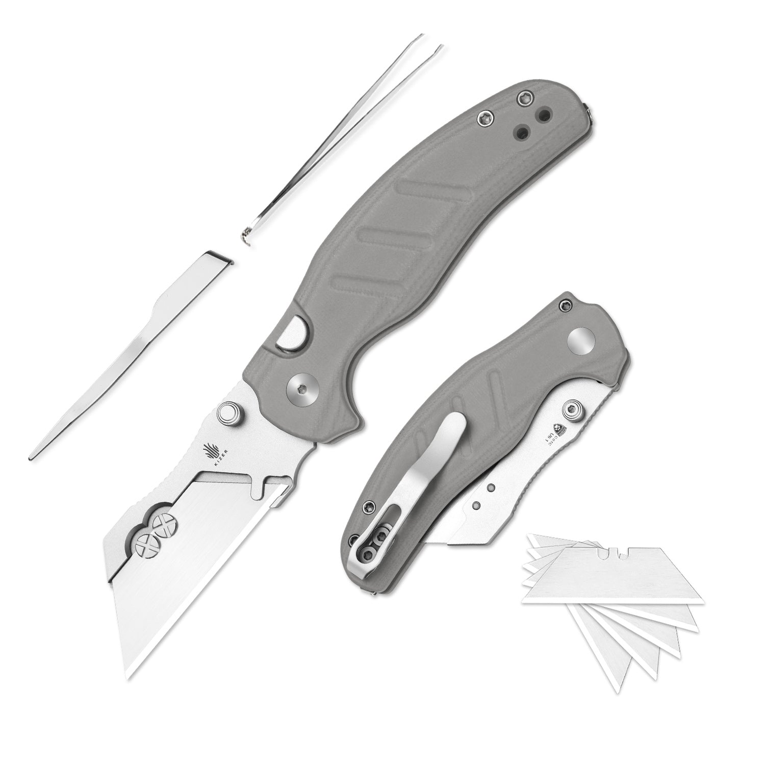 Sheepdog® Utility Knives | Kizer Button Liner Lock™ | C01C Uti 1 | 5Cr15MoV | KizerV™ 3488.29JSA1