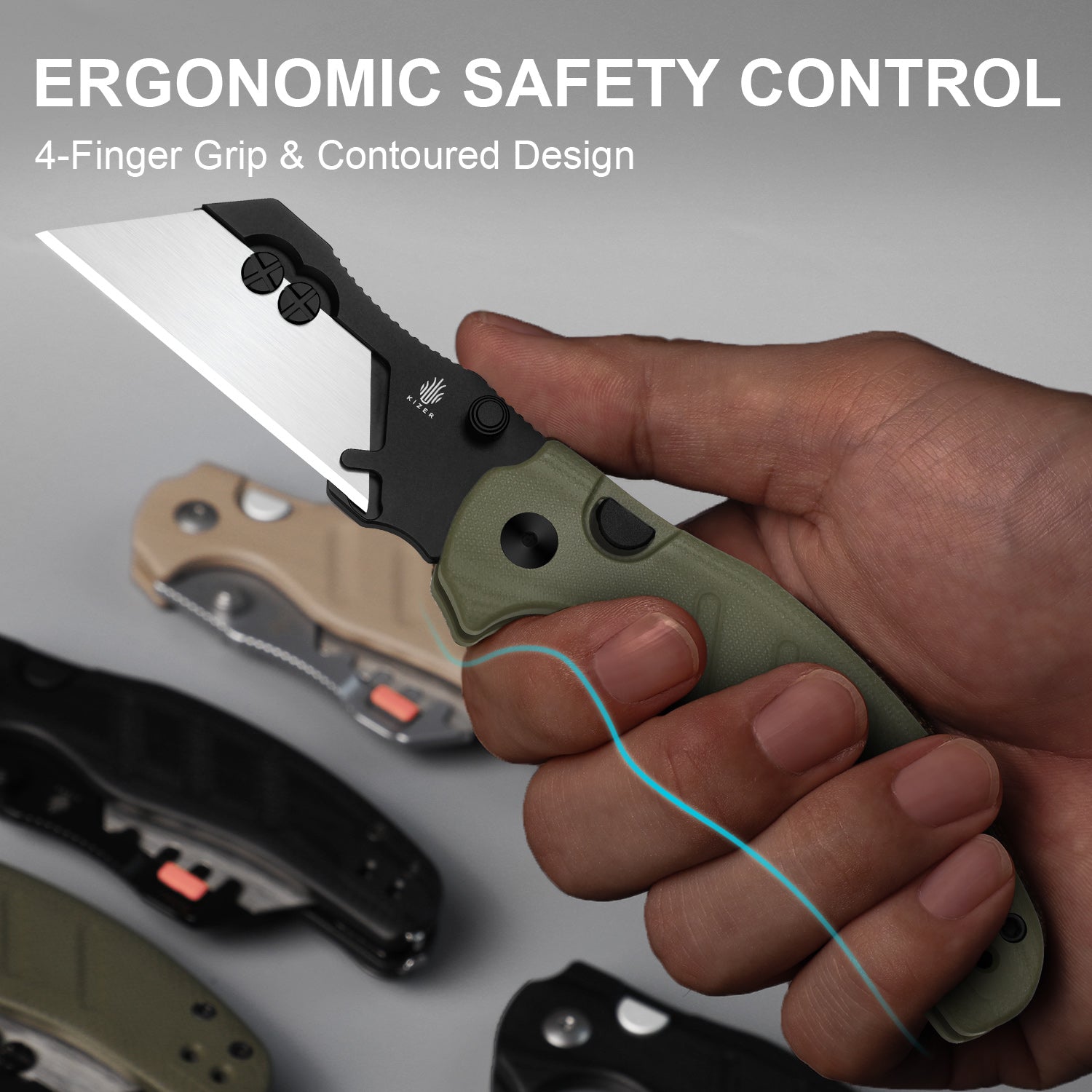 Sheepdog® Utility Knives | Kizer Button Liner Lock™ | C01C Uti 1 | 5Cr15MoV | KizerV™ 3488.29JSA2