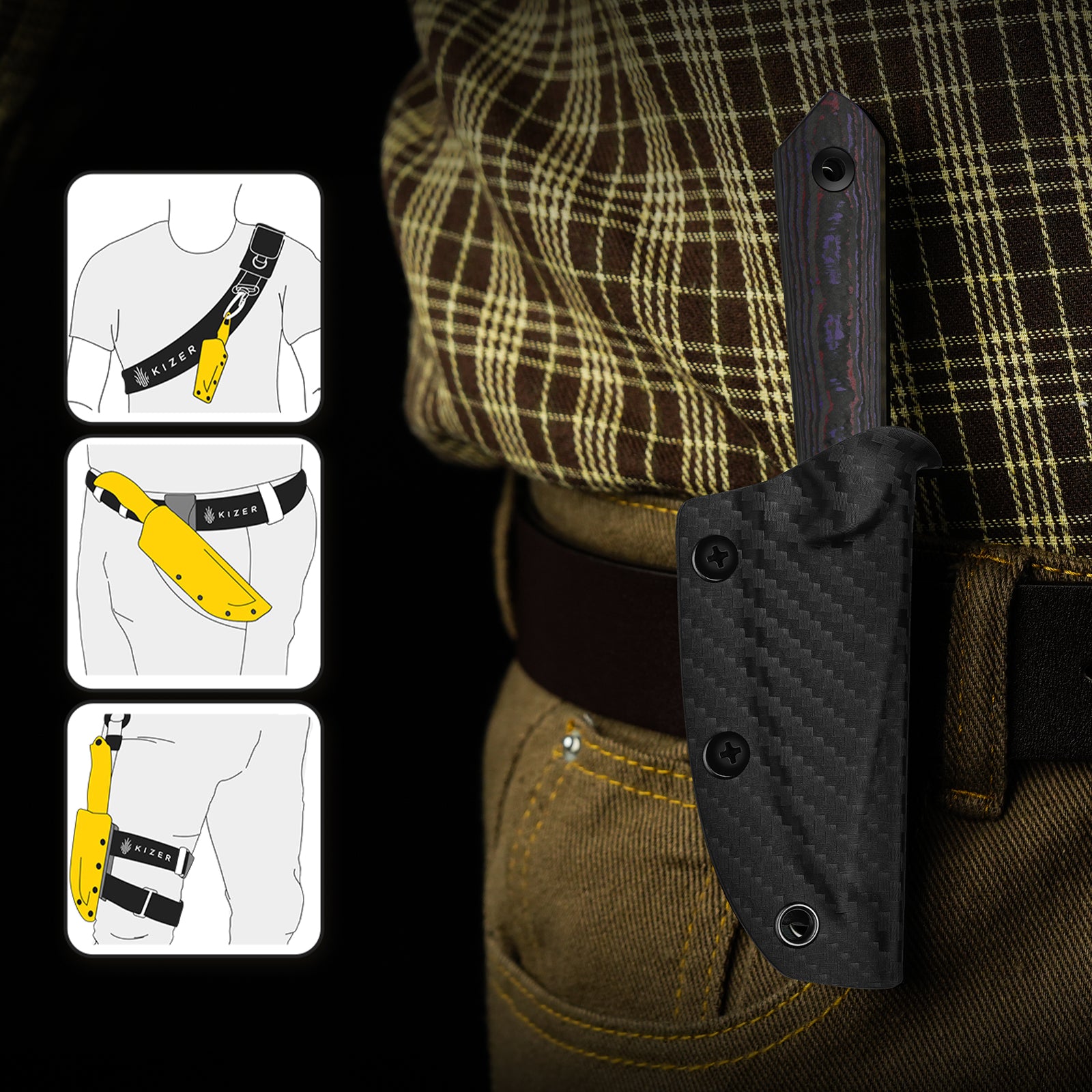 Mini Harpoon | S45VN | Fat Carbon | KizerV™ 1040S9