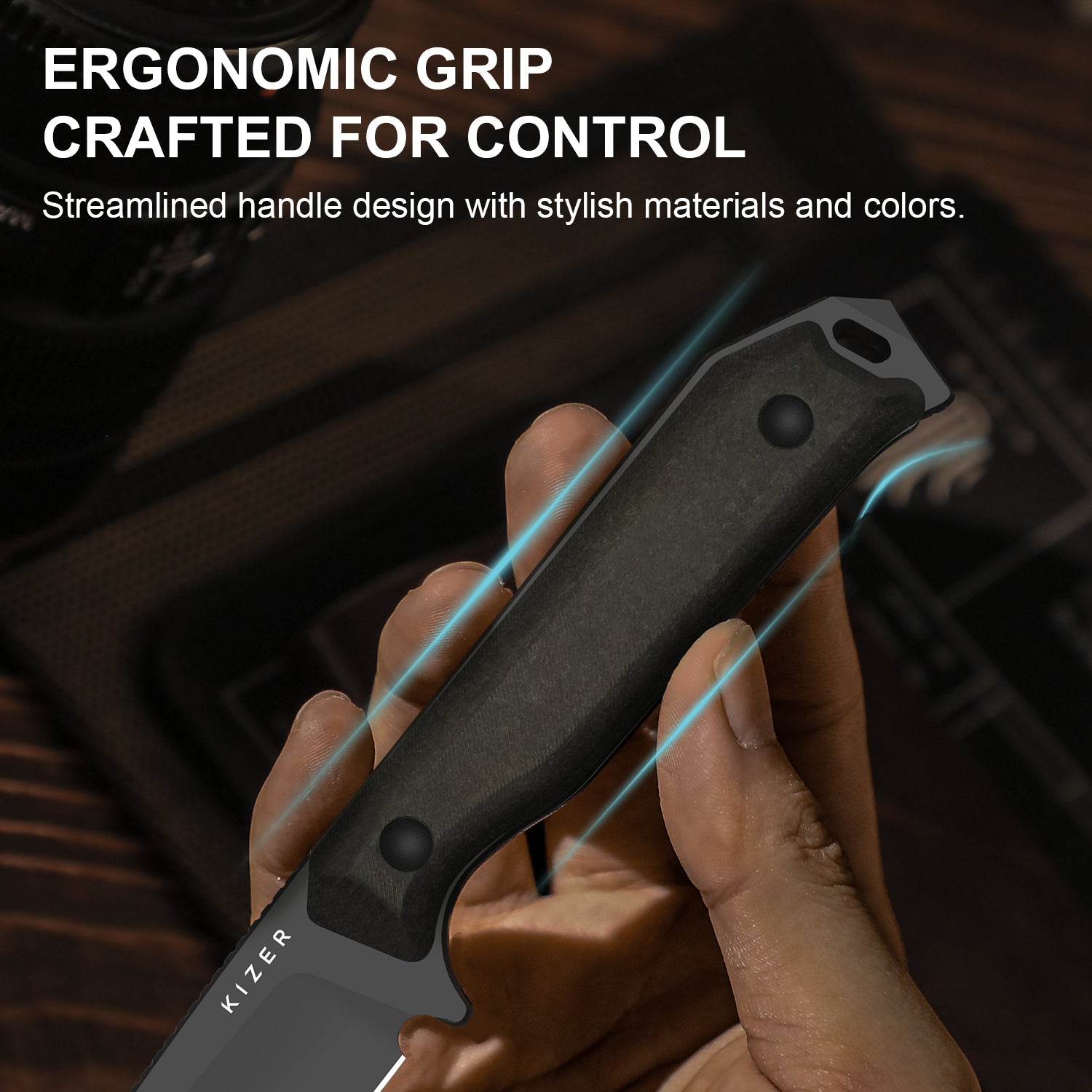 Begleiter® Fix | 3V+Hollow Grind | Richlite (Chocolate Glacier) | Hollow Grind | KizerV™ 1045MT1