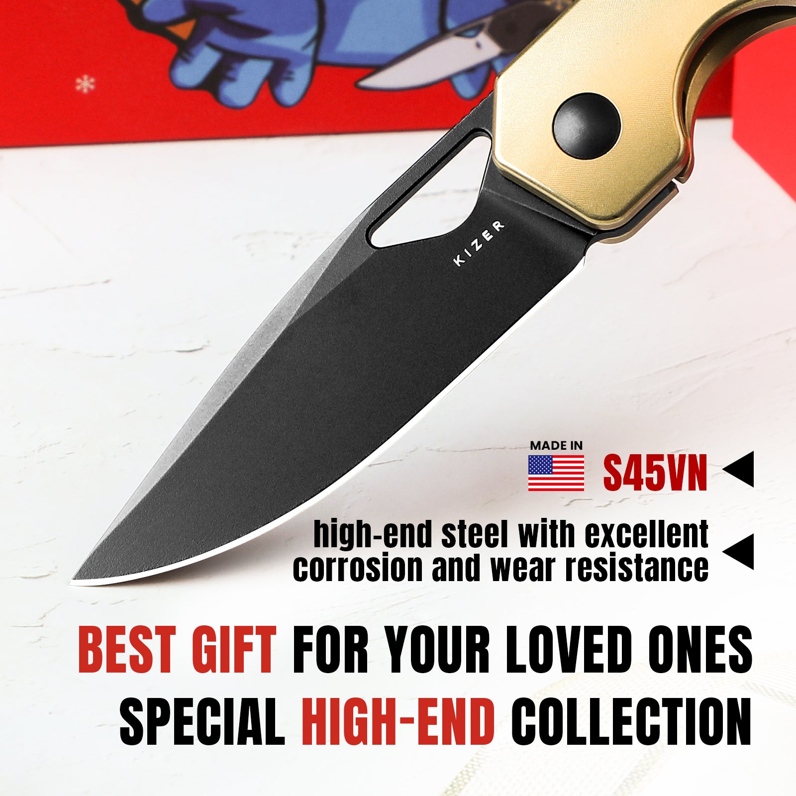 Mini Militaw® | S45VN | Titanium+Zirconium | KizerB™ 3634SA3