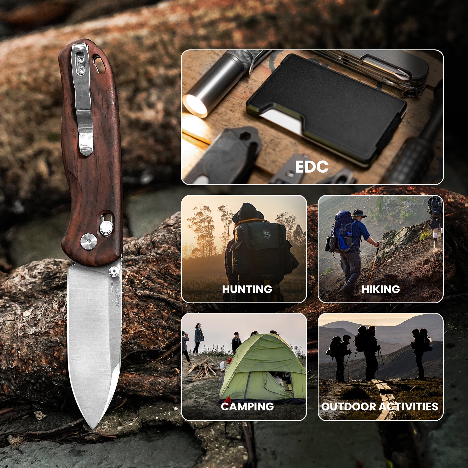 Drop Bear® | Kizer Clutch Lock™ | Nitro-V | Wood | KizerV™ 3619A6