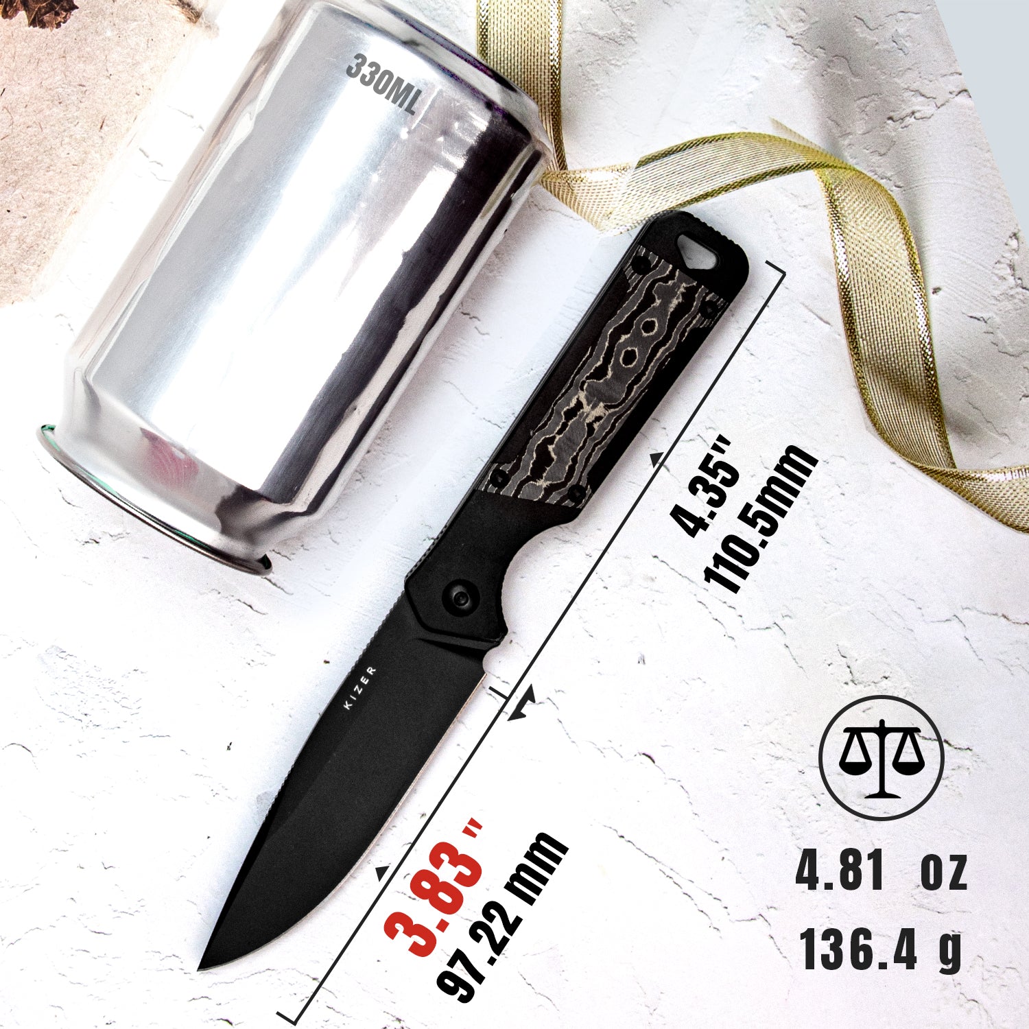 Militaw® | S35VN | Aluminium+Fat Carbon | KizerV™ 1067A1