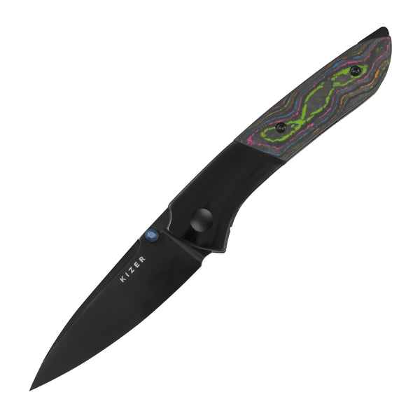 Spitfire | S35VN | Polished DLC | Titanium & Camo Carbon 80's | Ki3690A2