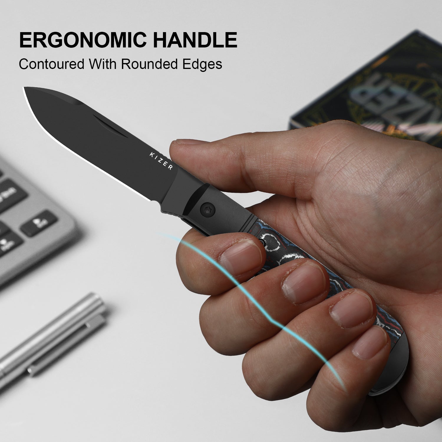 Trestle D | Ultra DLC | S90V | Aluminum & Fat Carbon | Slip Joint | KizerB™ 3760A1