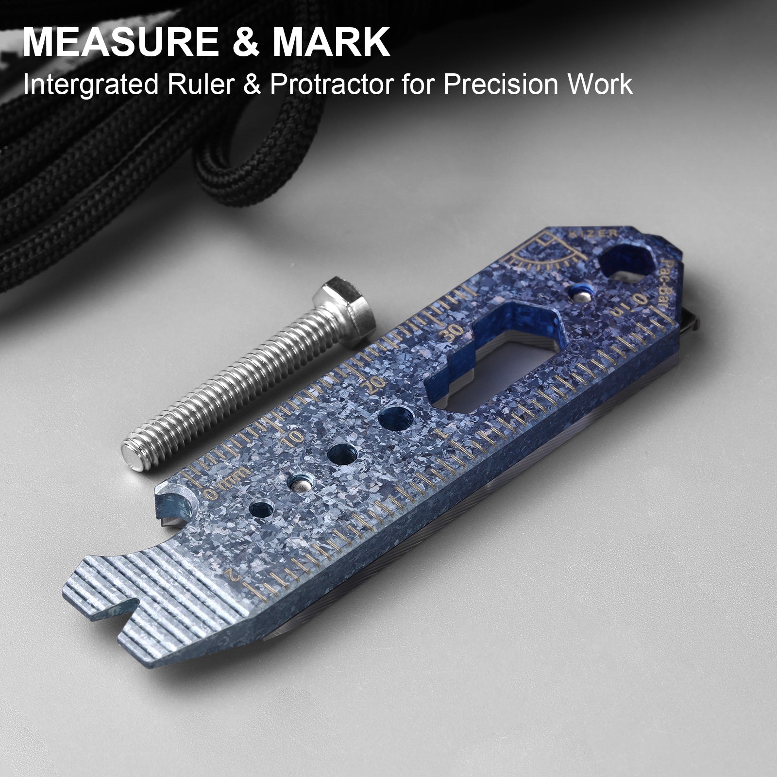 Kizer Crystallized Titanium & Acrylic EDC Multi-Functional Tools Purple Pac-Bar