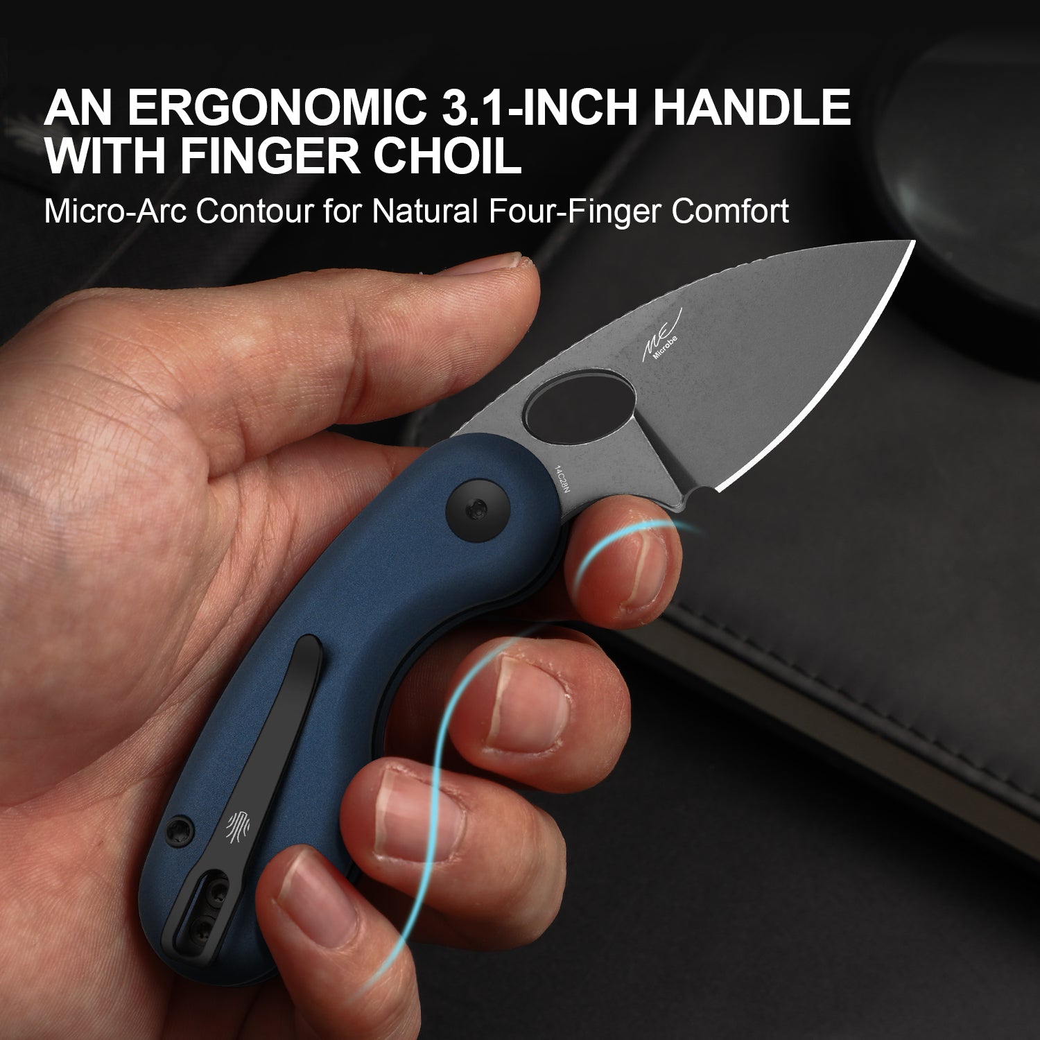 Microbe™ | Kizer Button Liner Lock™ | 14C28N | Aluminum | KizerV™ 2742A1