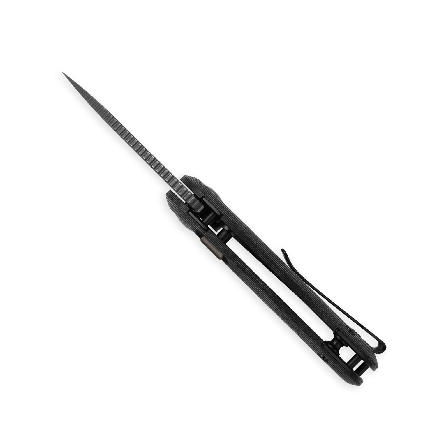 Microbe™ | Kizer Button Liner Lock™ | Micarta With Vortex Pattern | 14C28N | KizerV™ 2742A5