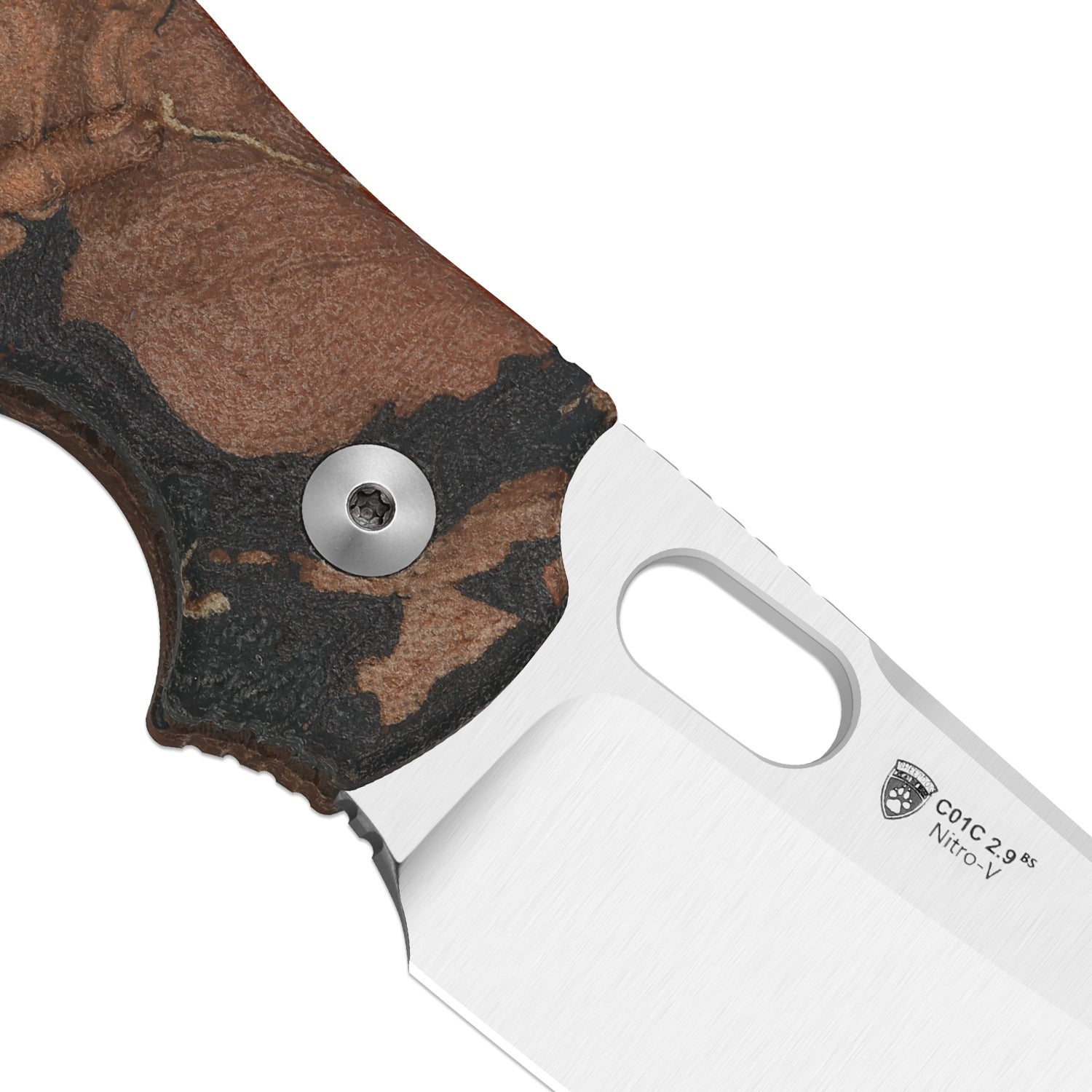 Sheepdog® C01C 2.9 BS | Current Micarta (Orange Burl Canvas) | Kizer Button Liner Lock™ | Nitro-V | KizerV™ 3488.29BSA3