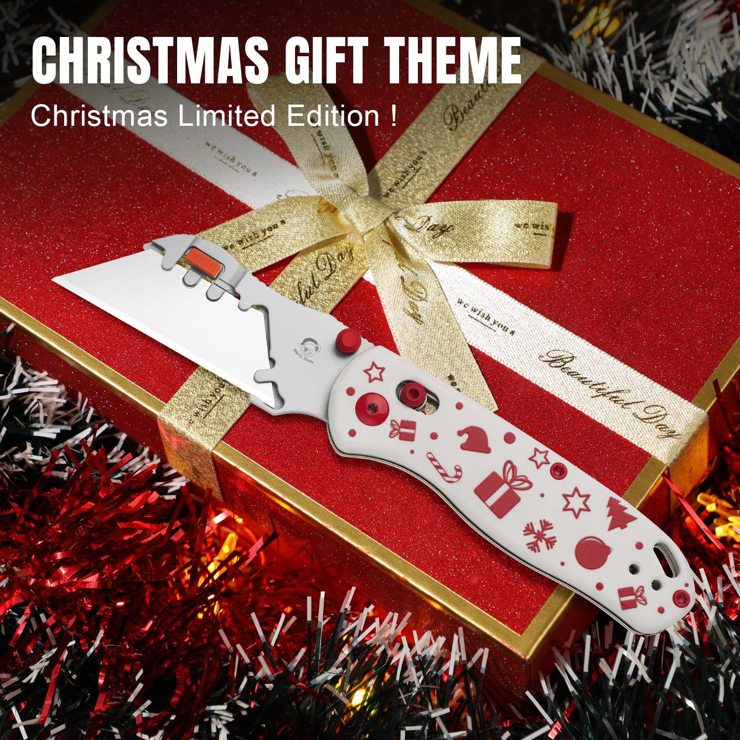 Christmas | Uti BEAR 2 | 5CR15MOV | G10 | Dropbear® Utility Knives | V3619JMC2 | Limited