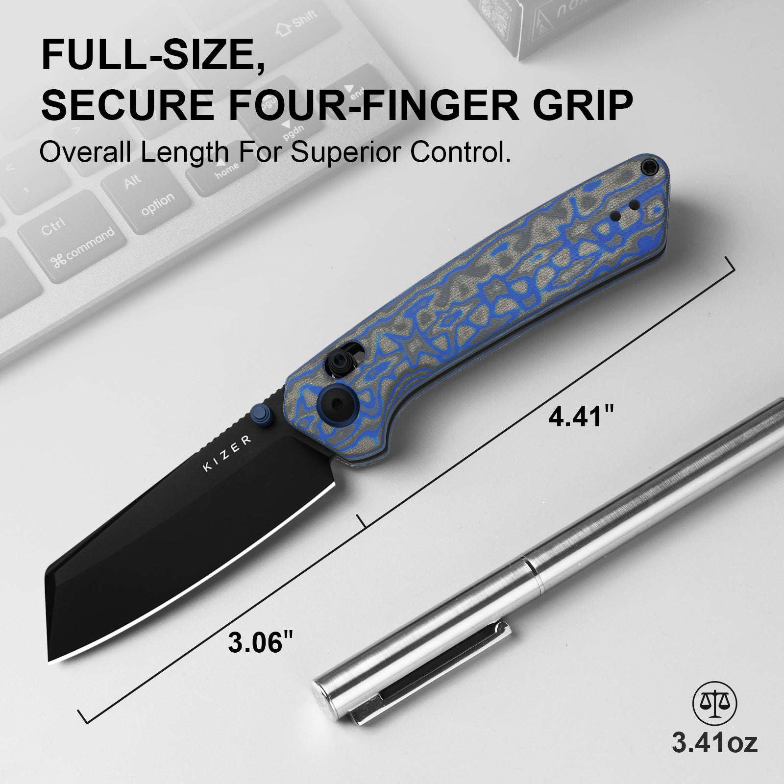 Madrac | Kizer Clutch Lock™ | Micarta With Vortex Pattern | Nitro-V | KizerV™ 3693A4