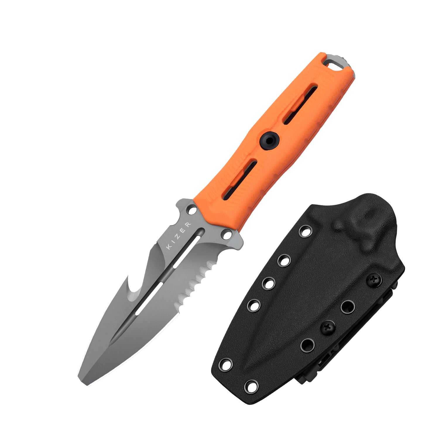 NORCROSS | Nitro-V | Orange G10 | ZX-FB01A6 - Single Edged | KIZERX®