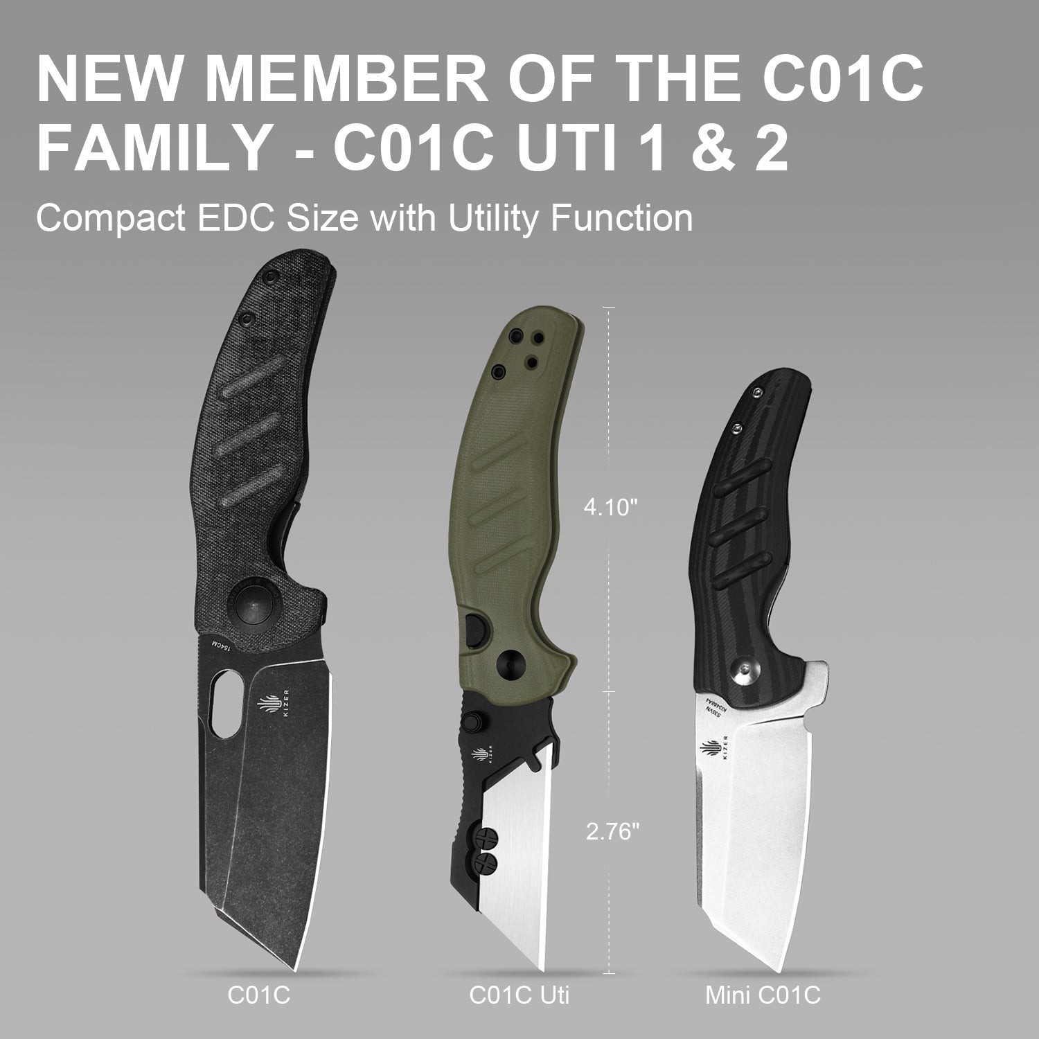 Sheepdog® Utility Knives | Kizer Button Liner Lock™ | C01C Uti 1 | 5Cr15MoV | KizerV™ 3488.29JSA2