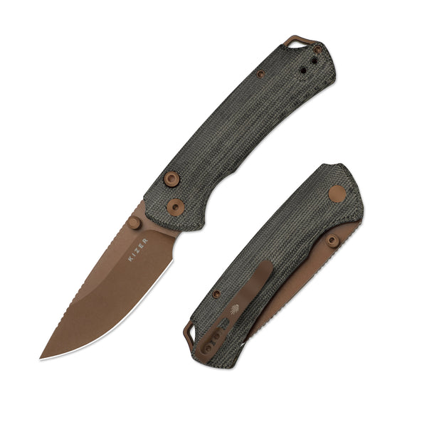 T1 BD | Button Liner Lock | Nitro-V | Norplex UltreX Micarta | Sunset Metal PVD | V3490.2BA2